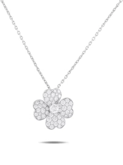 Pre-owned Van Cleef & Arpels 18k White Gold Cosmos Diamond Necklace In Silver