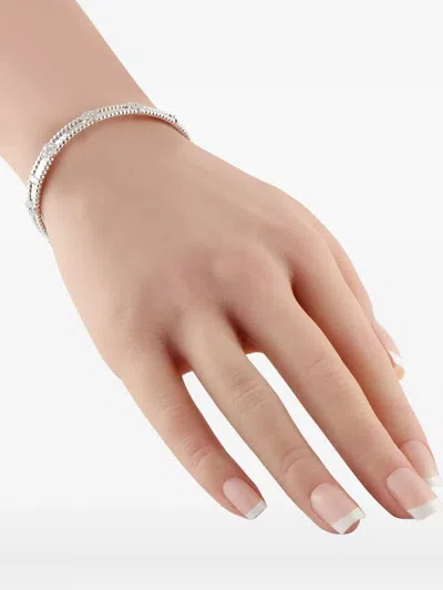 Pre-owned Van Cleef & Arpels 18k White Gold Diamond Sweet Clover Bangle In Silver