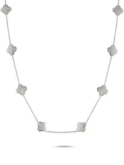 Pre-owned Van Cleef & Arpels 18k White Gold Pure Alhambra Necklace In Silver