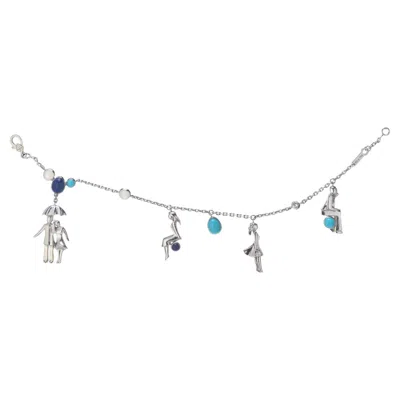 Pre-owned Van Cleef & Arpels 18k White Gold Romance In Paris Charm Bracelet