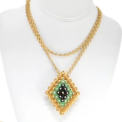 Pre-owned Van Cleef & Arpels 18k Yellow Gold Bouton D'or Pendant Brooch Clip Necklace