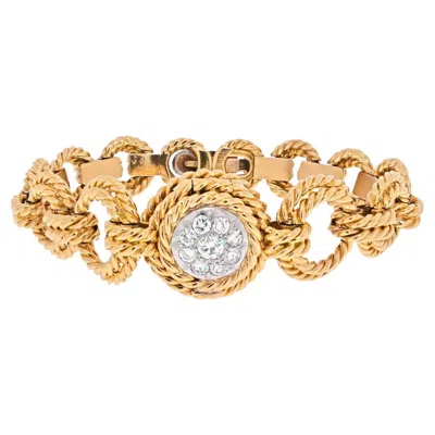 Pre-owned Van Cleef & Arpels 18k Yellow Gold Diamond Cover Open Link Watch
