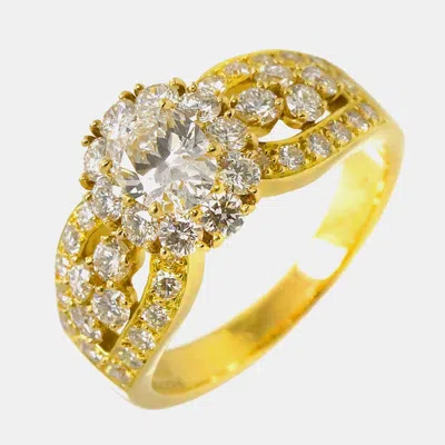 Pre-owned Van Cleef & Arpels 18k Yellow Gold Diamond Ring Eu 57
