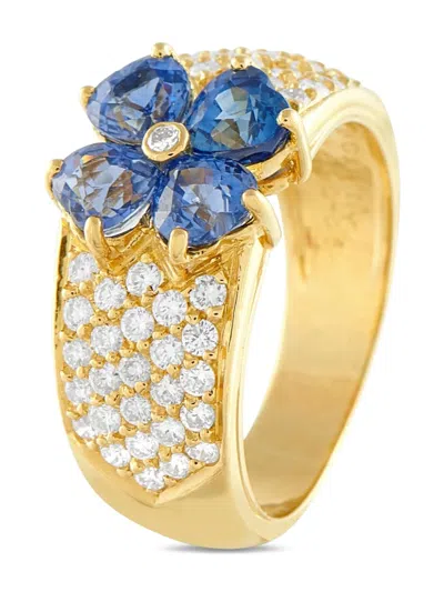 Pre-owned Van Cleef & Arpels 18k Yellow Gold Diamond Sapphire Marie Antoinette Ring