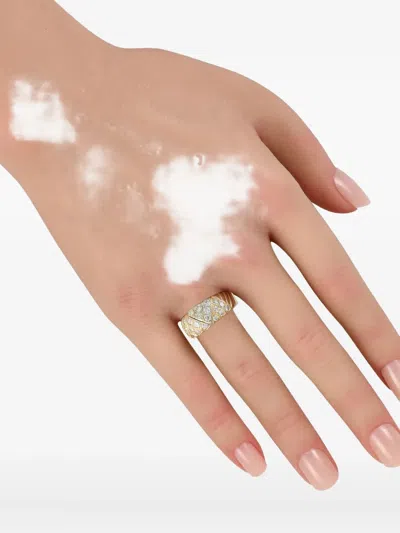 Pre-owned Van Cleef & Arpels 18k Yellow Gold Geometric Diamond Ring