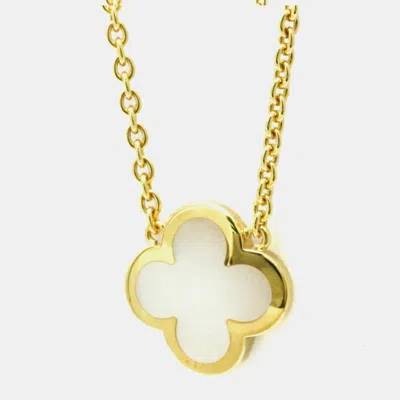 Pre-owned Van Cleef & Arpels 18k Yellow Gold Pure Alhambra Pendant Necklace