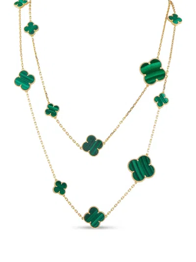 Pre-owned Van Cleef & Arpels 18kt Yellow Gold Magic Alhambra Malachite Necklace