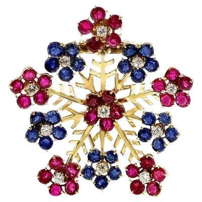 Pre-owned Van Cleef & Arpels 1940s  Hawaiian Snowflake Brooch, 18k In Multi