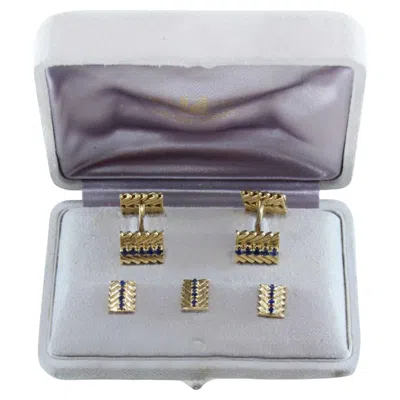 Pre-owned Van Cleef & Arpels 1950s  Sapphire Gold Dress Set In Blue