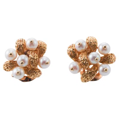Pre-owned Van Cleef & Arpels 1960s Pearl Gold Earrings In Multi