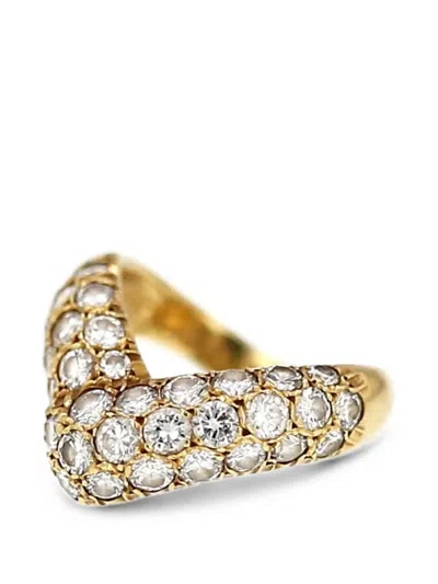 Pre-owned Van Cleef & Arpels 1970s Diamond Geometric Ring In Gold