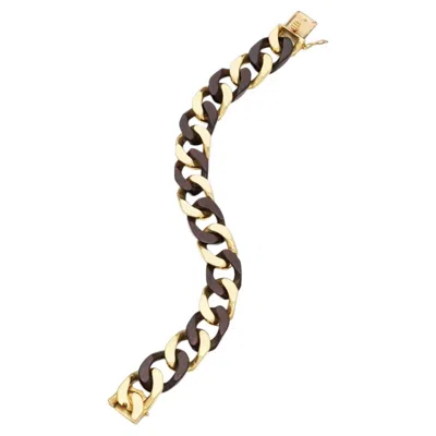 Pre-owned Van Cleef & Arpels 1970s  Gold And Wood Bracelet In Multi
