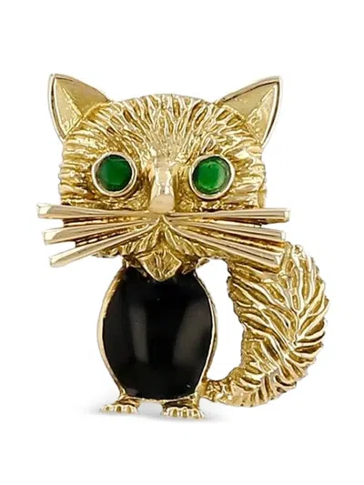 Pre-owned Van Cleef & Arpels 1980s Cat Brooch In Gold