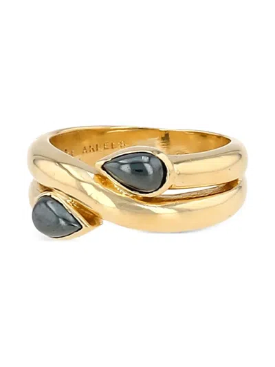 Pre-owned Van Cleef & Arpels 1980s Yellow Gold Hematite Ring