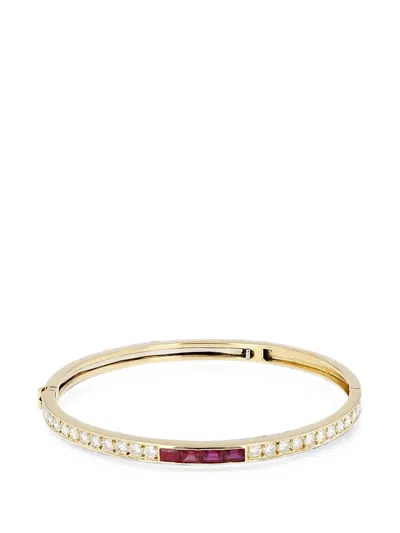 Pre-owned Van Cleef & Arpels 1990s Ruby And Diamond Bangle In Gold
