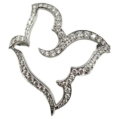 Pre-owned Van Cleef & Arpels 2 Tcw Diamond 18k White Gold Dove Brooch, France