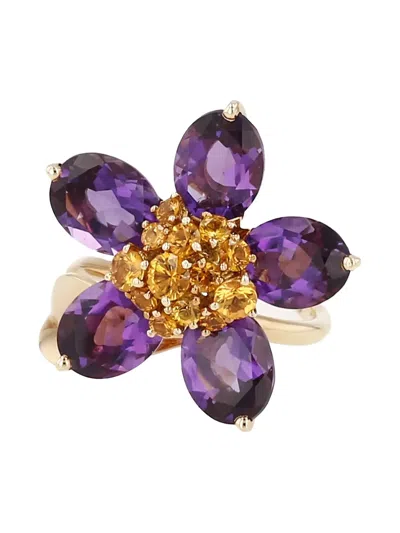 Pre-owned Van Cleef & Arpels 2000s Yellow Gold Amethyst Citrinei Ring