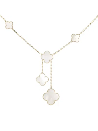 Pre-owned Van Cleef & Arpels 2000s Yellow Gold Mother-of-pearl Necklace