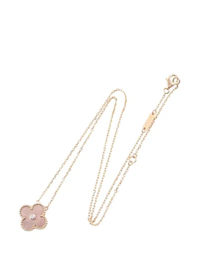 Pre-owned Van Cleef & Arpels 2010 18kt Rose Gold Alhambra Necklace In Pink
