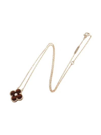 Pre-owned Van Cleef & Arpels 2010s 18k Rose Gold Alhambra Diamond Necklace