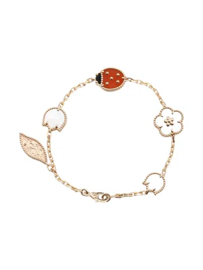 Pre-owned Van Cleef & Arpels 2010s 18k Rose Gold Lucky Spring Multi-stone Bracelet