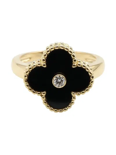 Pre-owned Van Cleef & Arpels 2010s 18k Yellow Gold Alhambra Diamond Ring