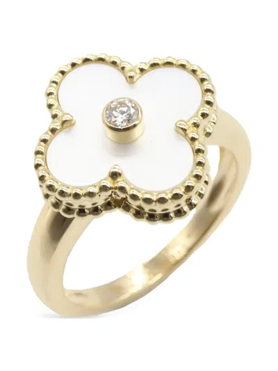 Pre-owned Van Cleef & Arpels 2010s 18k Yellow Gold Alhambra Diamond Ring