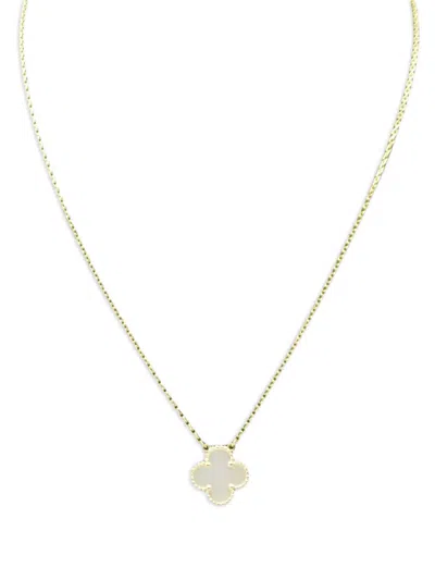 Pre-owned Van Cleef & Arpels 2010s 18k Yellow Gold Alhambra Mother Of Pearl Necklace