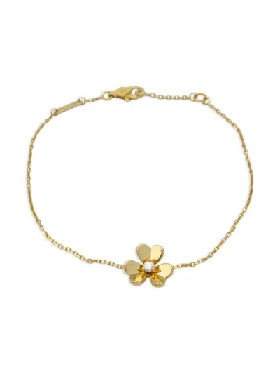 Pre-owned Van Cleef & Arpels 2010s 18k Yellow Gold Frivole Diamond Bracelet
