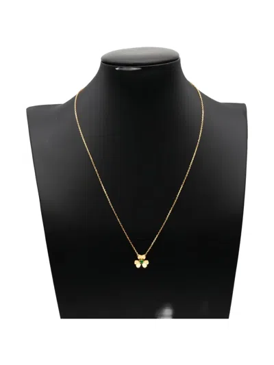 Pre-owned Van Cleef & Arpels 2010s 18k Yellow Gold Frivole Pendant Emerald Necklace
