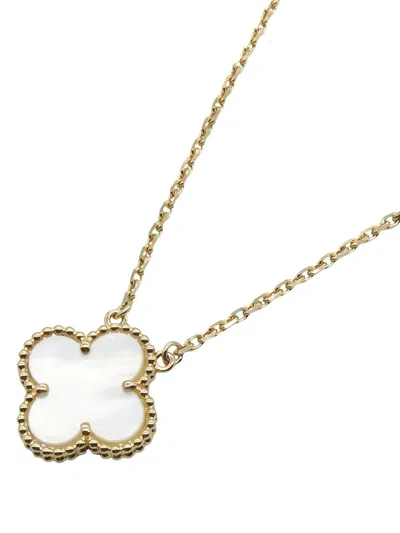 Pre-owned Van Cleef & Arpels 2010s 18k Yellow Gold Vintage Alhambra Mother-of-pearl Necklace
