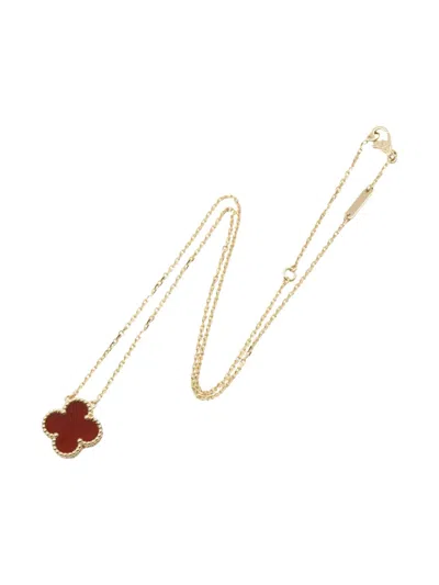 Pre-owned Van Cleef & Arpels 2010s 18kt Gold Carnelian Alhambra Necklace