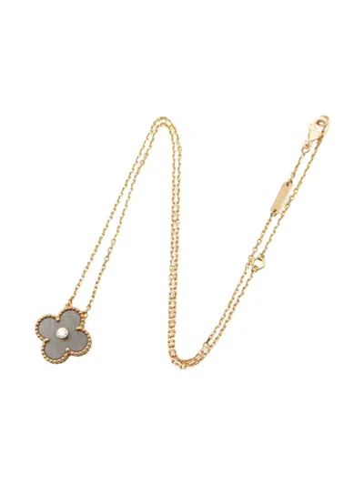 Pre-owned Van Cleef & Arpels 2010s 18kt Rose Gold Diamond Alhambra Necklace