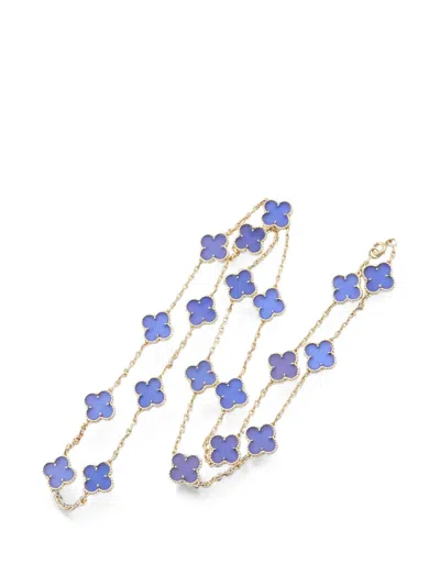 Pre-owned Van Cleef & Arpels 2010s Alhambra Agate Necklace In Gold