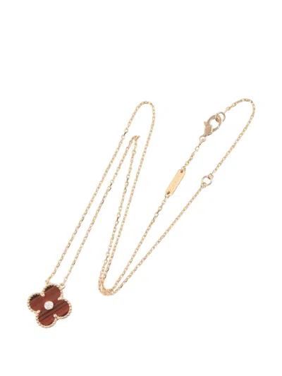 Pre-owned Van Cleef & Arpels 2010s Alhambra Bull's Eye And Diamond Necklace In Gold