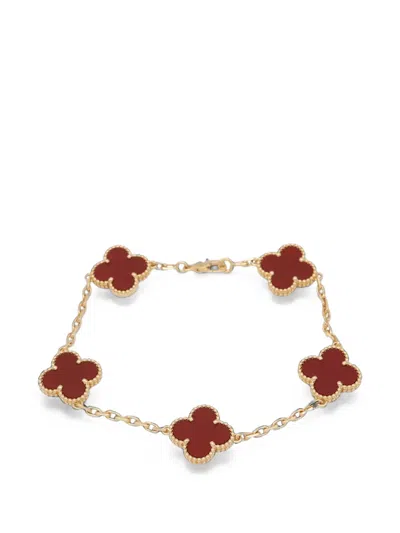 Pre-owned Van Cleef & Arpels 2010s Alhambra Carnelian Bracelet In Gold