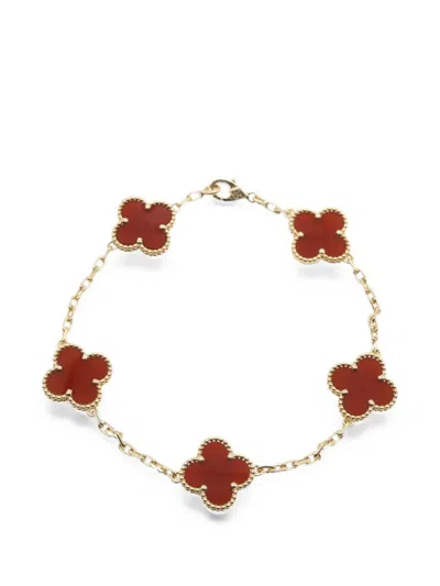 Pre-owned Van Cleef & Arpels 2010s Alhambra Carnelian Bracelet In Gold