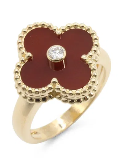 Pre-owned Van Cleef & Arpels 2010s Alhambra Carnelian Ring In Gold