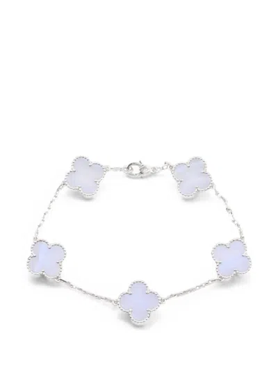 Pre-owned Van Cleef & Arpels 2010s Alhambra Chalcedony Bracelet In Silver