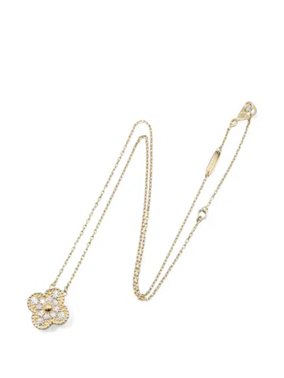Pre-owned Van Cleef & Arpels 2010s Alhambra Diamond Necklace In Gold