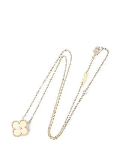 Pre-owned Van Cleef & Arpels 2010s Alhambra Diamond Necklace In Gold