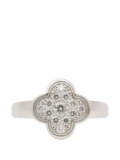 Pre-owned Van Cleef & Arpels 2010s Alhambra Diamond Ring In Silver
