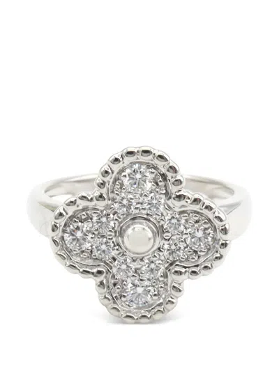 Pre-owned Van Cleef & Arpels 2010s Alhambra Diamond Ring In Silver