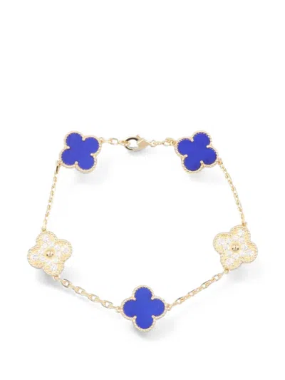 Pre-owned Van Cleef & Arpels 2010s Alhambra Lapis Lazuli Bracelet In Gold