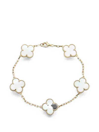 Pre-owned Van Cleef & Arpels 2010s Alhambra Mother Of Pearl Bracelet In Gold