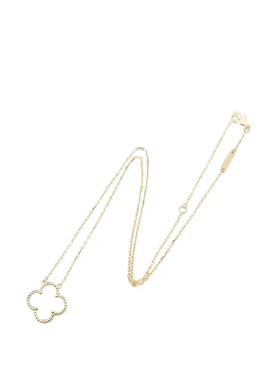 Pre-owned Van Cleef & Arpels 2010s Alhambra Mother Of Pearl Necklace In Gold