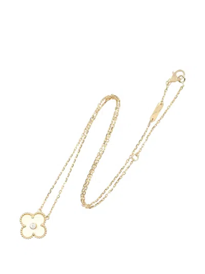 Pre-owned Van Cleef & Arpels 2010s Alhambra Mother-of-pearl Necklace In Gold