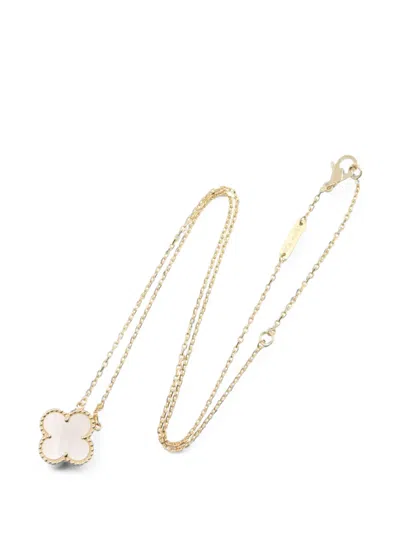 Pre-owned Van Cleef & Arpels 2010s Alhambra Mother-of-pearl Necklace In Gold