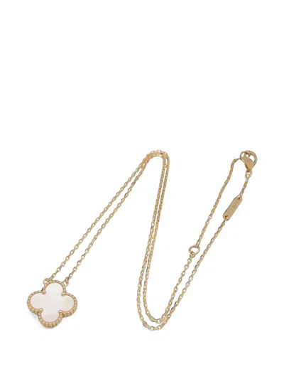 Pre-owned Van Cleef & Arpels 2010s Alhambra Mother-of-pearl Necklace In Gold
