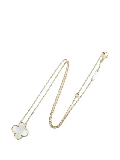 Pre-owned Van Cleef & Arpels 2010s Alhambra Mother-of-pearl Necklace In Gold